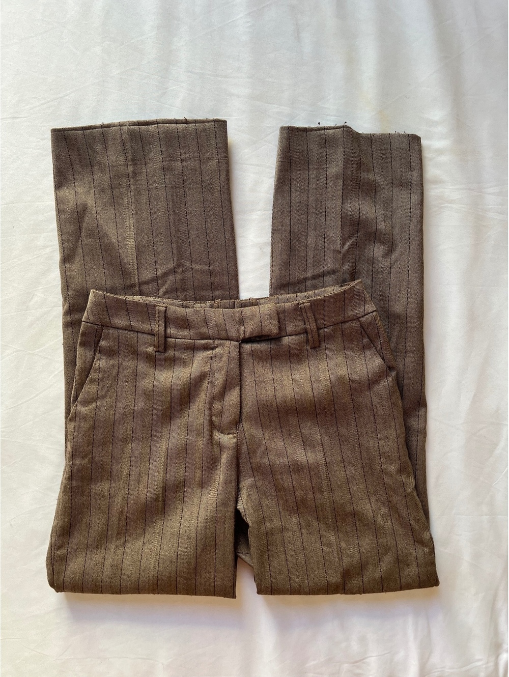 Vintage H&M Brown Pinstripe Straight Leg Dress Pants